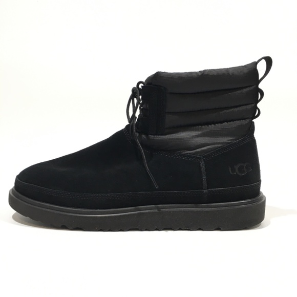 UGG CLASSIC MINI LACE UP WEATHER BOOTS -SNOW / WATERPROOF -BLACK -MEN’S US 11 - Picture 3 of 9